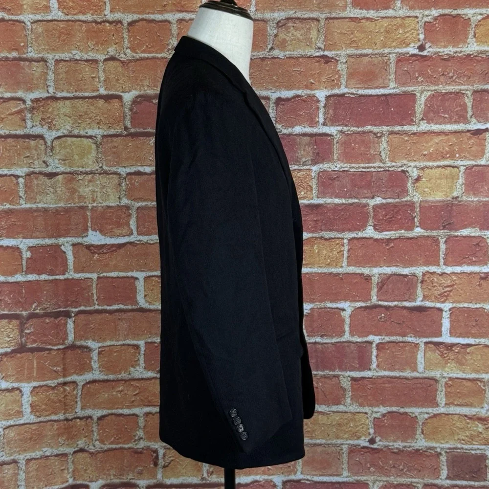 Ermenegildo Zegna Men Pure Cashmere Solid Black Blazer‎ Missing Size Tag Vintage